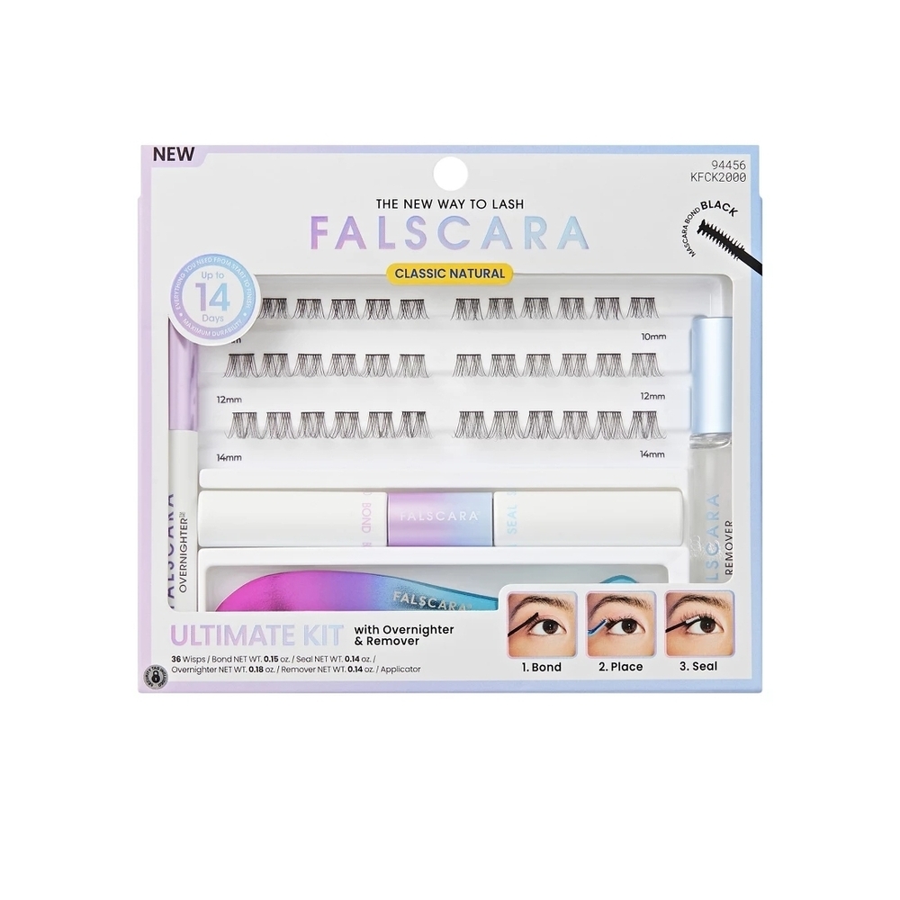 Falscara Classic Natural Cluster Lashes Kit - Black